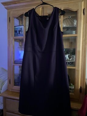 Evan Picone Dark Purple Sleeveless Midi Sheath Dress